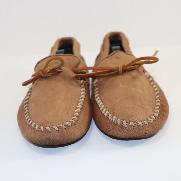 Minnetonka Men’s Driving Moccasins Size 8 Brown Leather Slip-On Loafers - Picture 3 of 5